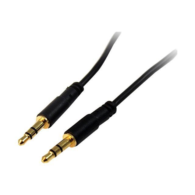 Câble audio Slim 3.5mm Stéréo - STARTECH.COM - 1.8m - Noir - 28 AWG