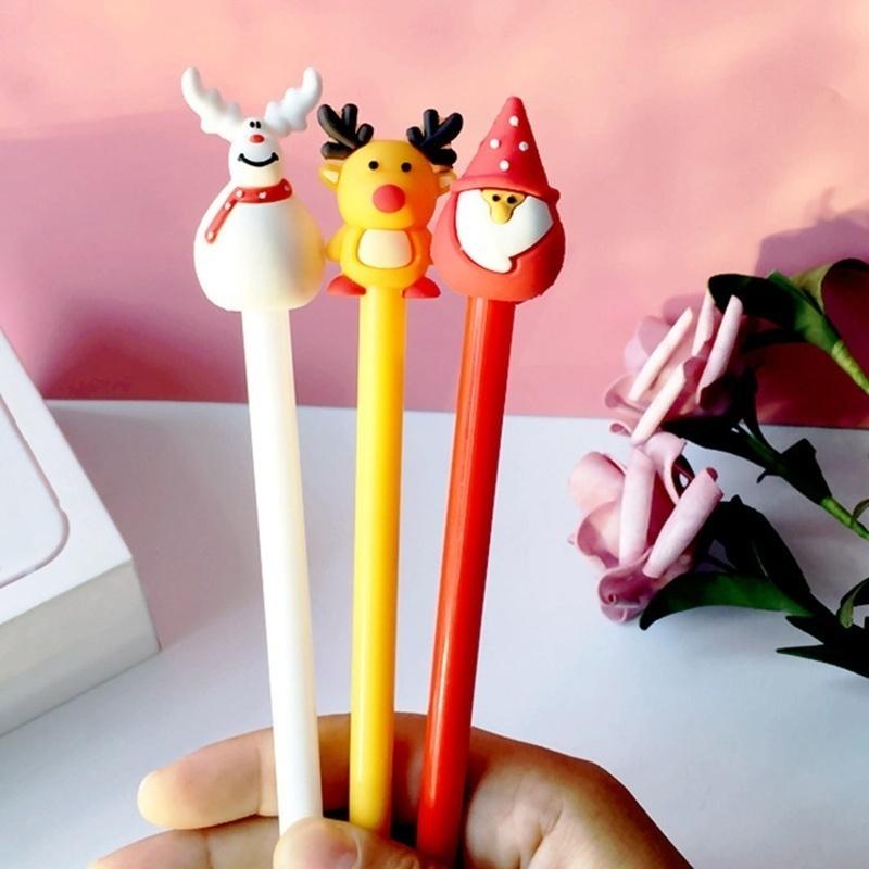 2 ks Školní Kancelářské Dárky Sob Santa Claus Vánoční Gelové Pero Roztomilé Gelové Tužky Kawaii Roztomilé Kancelářské Potřeby