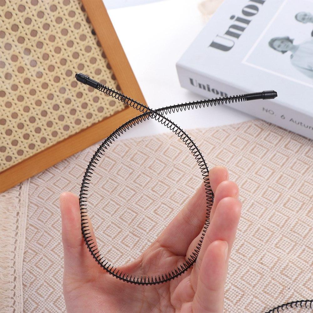 Spring Shape Thin Metal Hair Hoop Double Layer Men Hair Bands Elegnat Wave Shape Headband  Daily