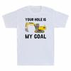 Unisexs Tshirt Hole Top Cotton Goal White Is Pattern Excavator Funny My Your