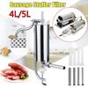4L 304 Vertical Machine 4 Tube Commercial Stainless Steel Meat Sausage Stuffer Maker 600*150*120mm