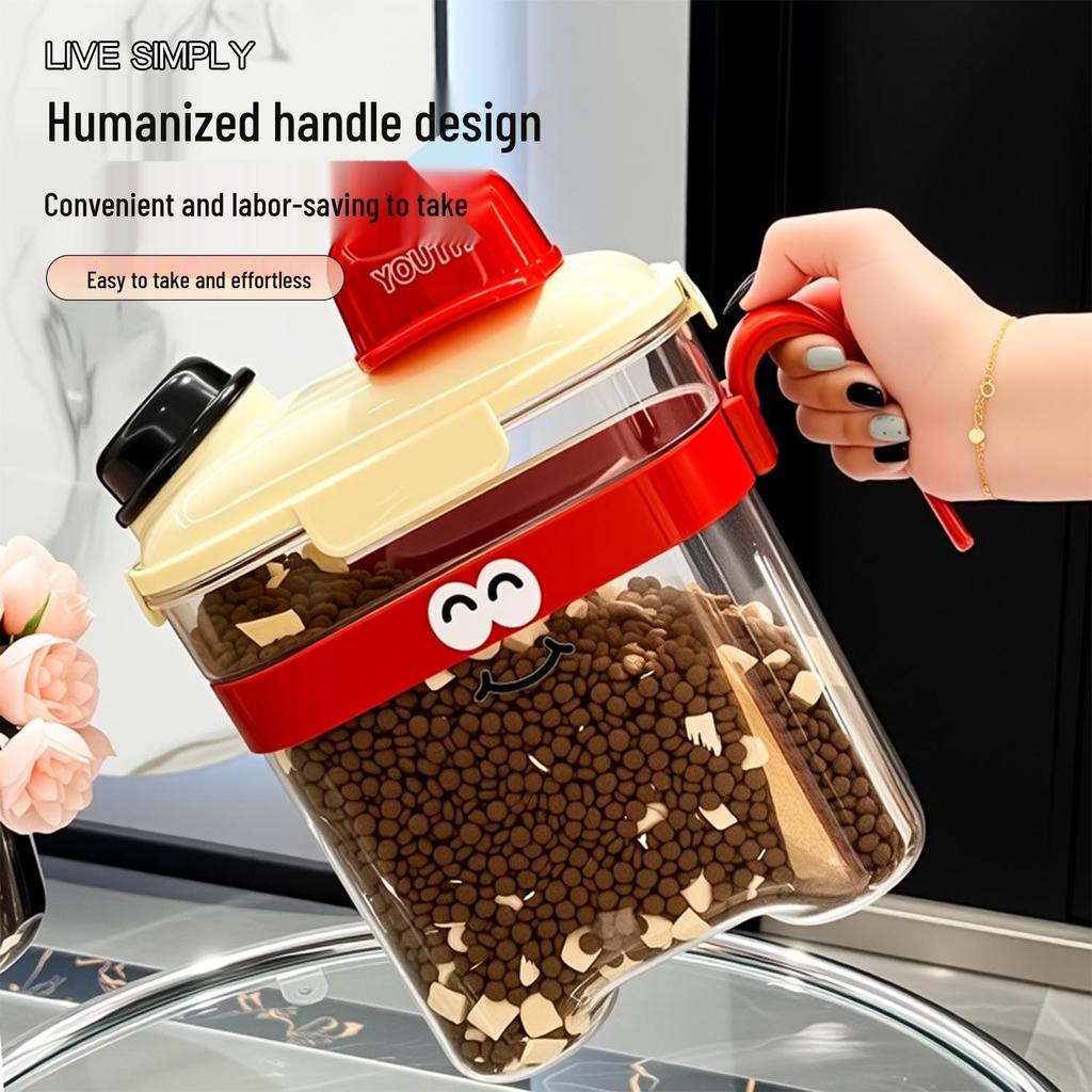 Pet Food Airtight Storage Container - Moisture-Proof Bucket for Cat and Dog Food