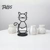 Cat Shaped Pen Holder Flower Pot Holder, Multifunctional Desktop Vase Organizer for Mini Small Plants, Minimalist Stand with Pots, Home Decor