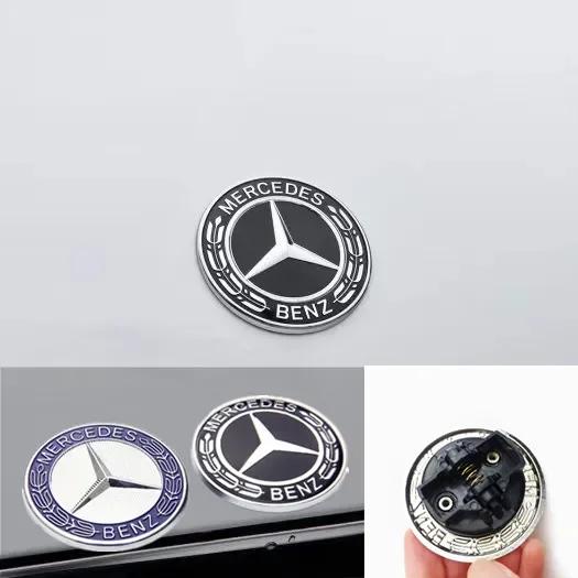 1pcs Car Metal Flat Hood Emblem Front Badge Logo Sticker For Mercedes Benz W212 W213 W205 W177 W247 W176 CLS CLA CLK CLG GLS BB1