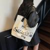 Tote Bag Women's 2025 Summer New Korean Canvas Bag Female Student Commuting Large Capacity Shoulder Bag Cartoon