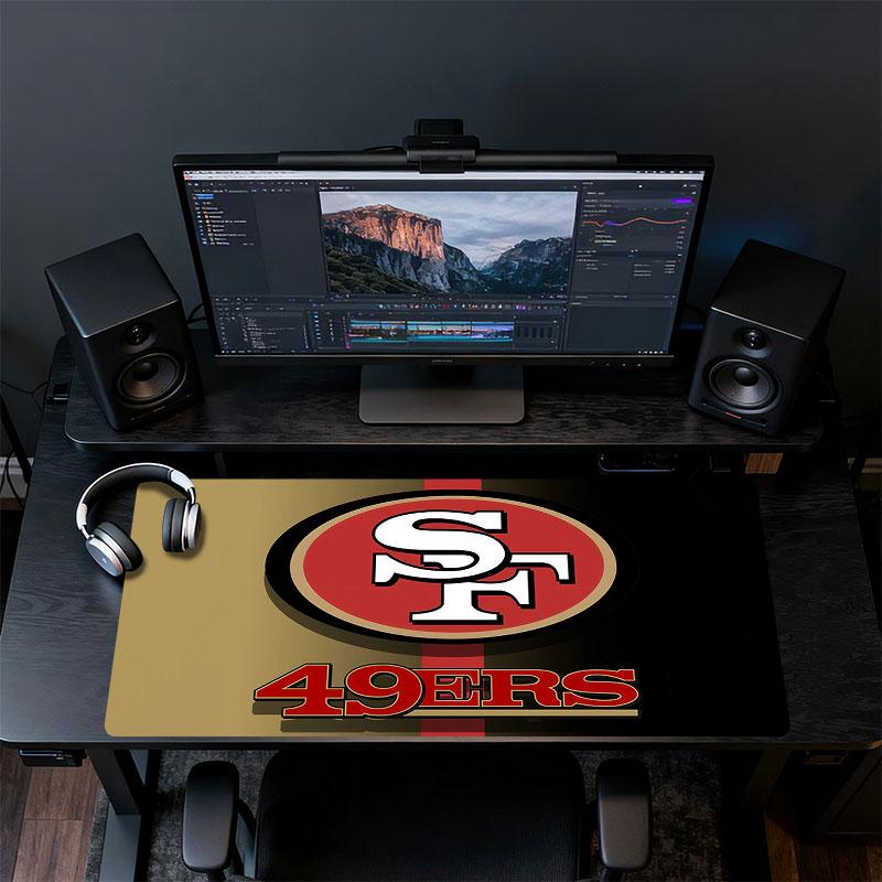 San Francisco 49ers Mouse Pad, Large Gaming Desk Mat, Non-slip XXL Mousepad for Laptop & Tablet, Mini PC Playmat with Stitched Edges