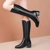 Fashion Designer Women Stretch Knee High Boots Elegant Low Heel Shoes Concise Long Botas De Mujer