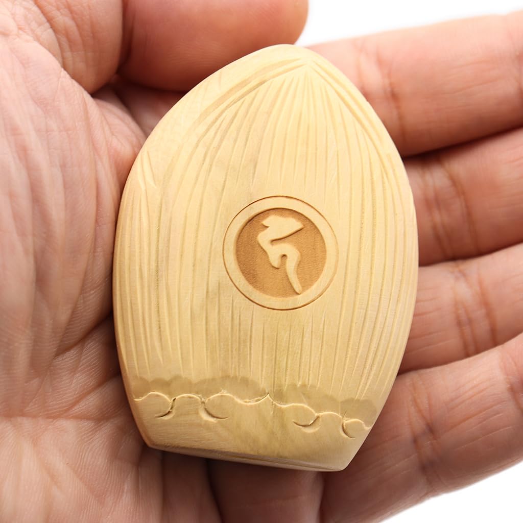 Special Buddhist Statue Jizo Bodhisattva Incense Holder Buddha Guardian Deity for Child Rearing Width Boxwood Wood Carving 17556 Kurita's [Guardian