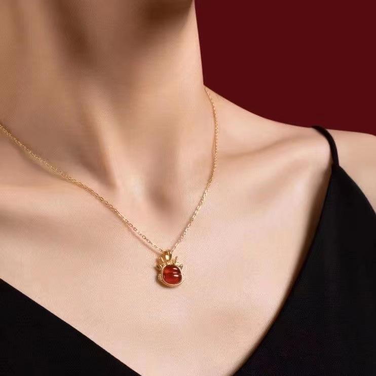 New Fuyun Dragon Necklace for Women's Niche Design National Trend Light Luxury Pendant for Girlfriend's Birthday