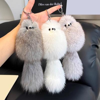 Schlüsselanhänger Anhänger Fuchs Plüschtier Anhänger Weich Gefüllt Schlüsselhalter Tragbar Schlüsselorganisator Rucksack Tasche Zubehör