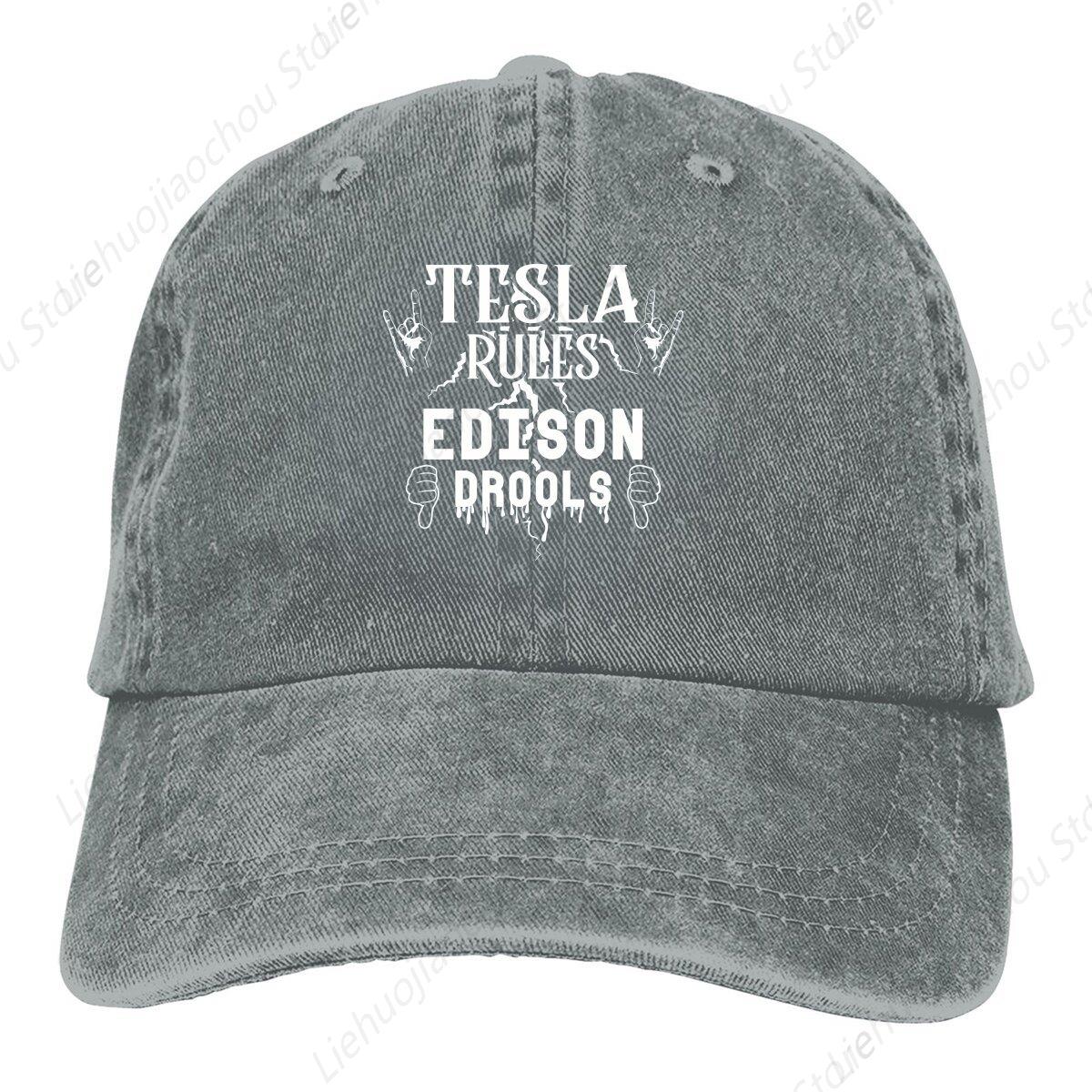 Tesla Rules Baseball Caps Peaked Cap Great Inventor Edison Sun Shade Hats for Unisex Women Adjustable