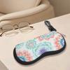 2D-Boho Floral Print Protective Glasses Case, Watercolor Mandala Sunglasses Case, Portable Eyeglass Storage Pouch, Lightweight Zipper Travel Eyewear B