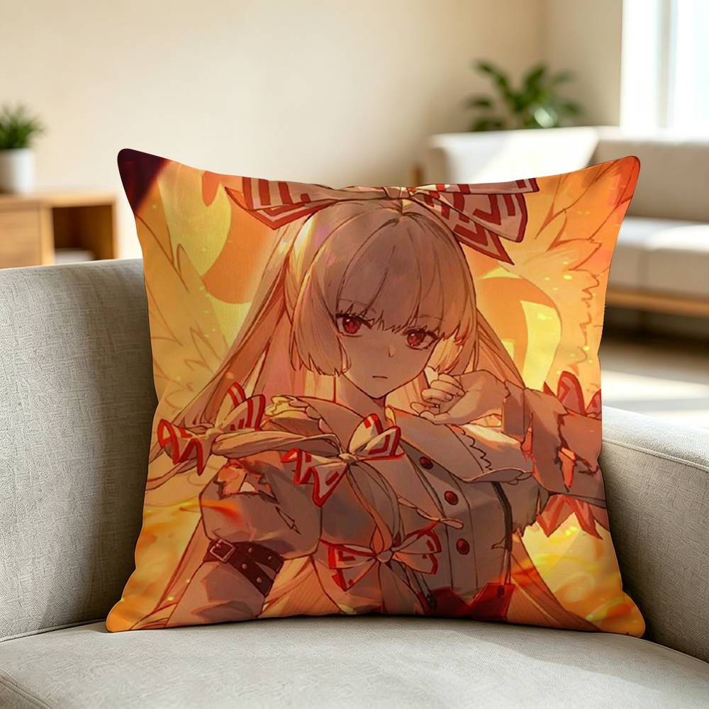 I-Indie Game Touhou Project Square Double-Sided printed Pillow Case Bedroom Bedside Pillow Sofa Cushion Cover