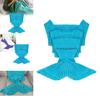 Kids Mermaid Tail Blanket With Pure Color Design And Acrylic Material For Cozy Comfort