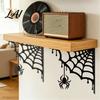 Indoor Outdoor Wall Embellishment 2Pcs Spider Web Corner Metal Art Signs Decor Gothic Artistic Decor Minimalist Aesthetic Sculpture for Living Room