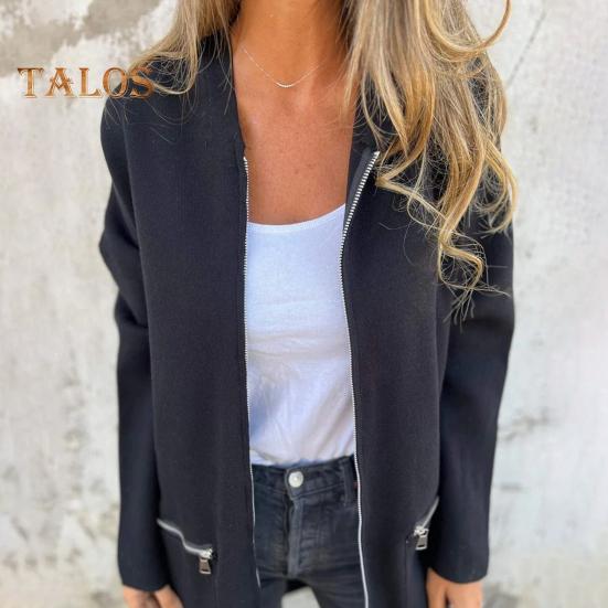 Damenjacke im Windbreaker-Stil mit Kapuze, Kordelzug in der Taille, Reißverschlusstaschen, einfarbig, Reißverschluss, Thermo-Langarm, Radfahren, Wandern, Workout, Frühling, Herbst