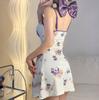 Fun Print Suspender Nightdress Chest Pad Women's Summer Sleeveless Tight Short Skirt Pure Desire Hot Girl Sexy Waist Hip Skirt