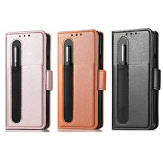 Samsung ZFold7/ZFold6 Leather Card Slot Case with Lanyard - Skin-feel PU Protective Cover
