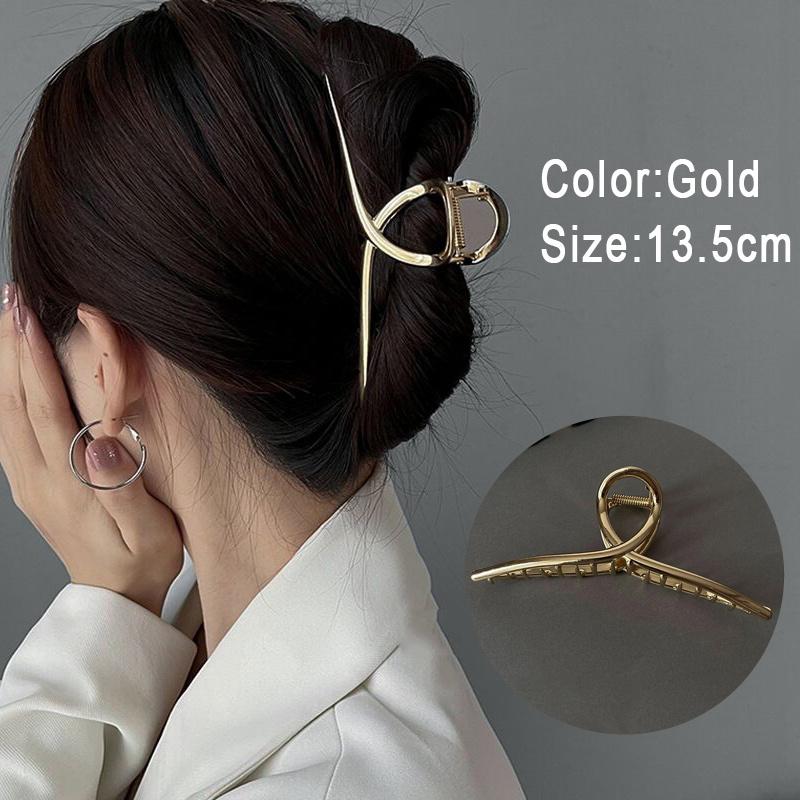 

13,5 см Увеличенный металлический зажим Модный большой полый зажим Заколка для волос Трендовый зажим для волос Головной убор Для девочки Аксессуары для волос Подарки