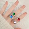 Women's Sapphire Ring With Colorful Ruby And Emerald Adjustable Band Fashion Jewelry Accessory For Her