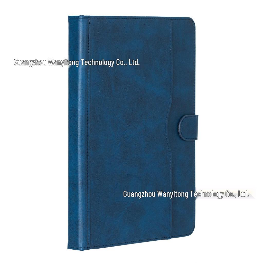 Universal Two-Color Cowhide Leather Tablet Case with Silicone Pull Hooks for 7-10 Inch Models