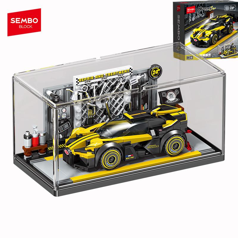 SEMBO BLOCK City Famous Technical Sports Car Supercar Model Assembly Building Block MOC Vehicle Bricks ideas Toys For Kids Gifts