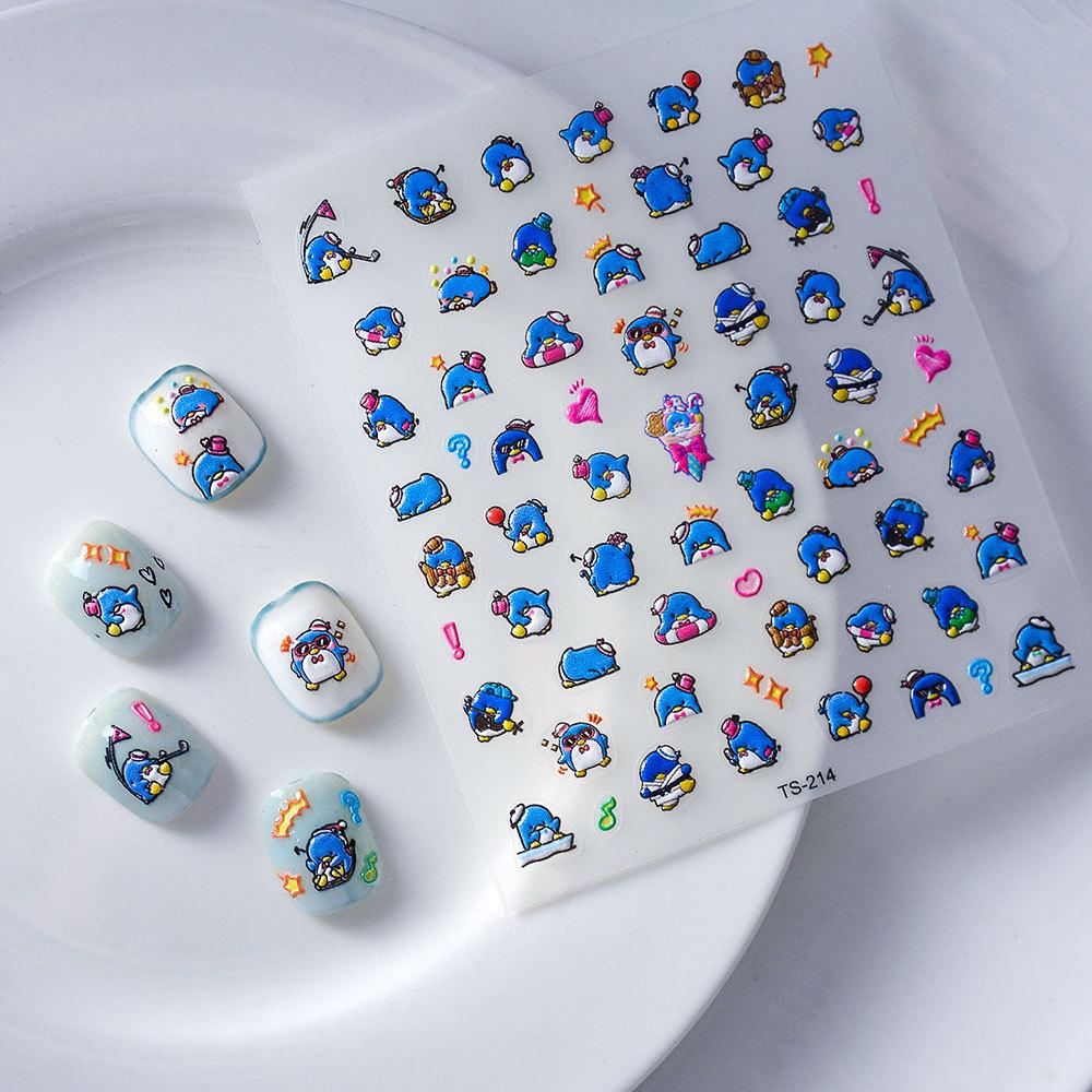 Penguin Arctic Iceberg 5D Waterproof Nail Stickers for Kids
