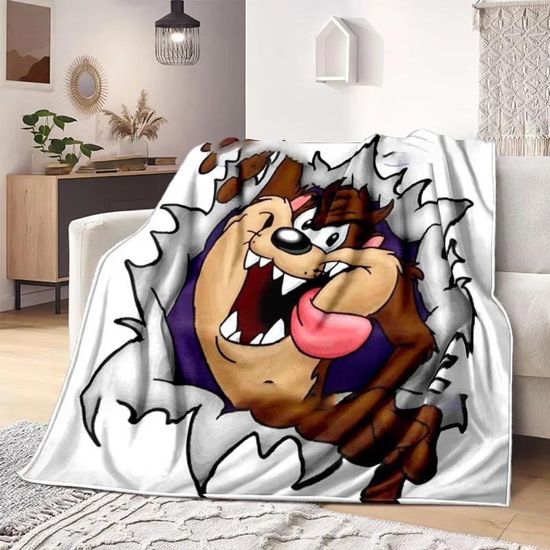 Cartoon Tasmanischer Teufel Decke Leichte Warme Überwurfdecke Weiche Niedliche Großmaul Decken Für Wohnzimmer Schlafzimmer Kinderzimmer