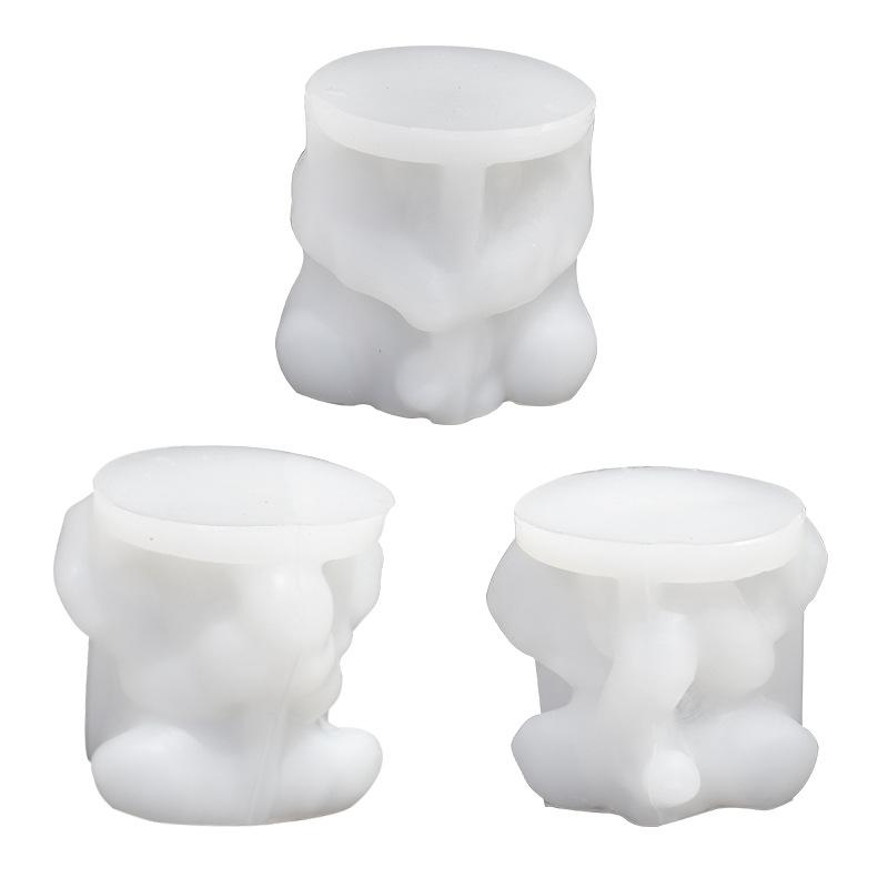 3D Elephant Silicone Candle Mold Cute Sitting Elephant Animal Soap Gypsum Resin Production Tool Home Decoration Crafts Gifts