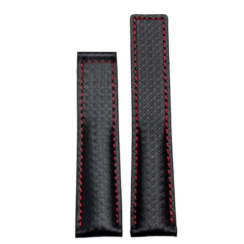 19mm 20mm 22mm genuine leather watch strap for tag heuer Carrera Monaco F1 watch band black red men's folding buckle bracelet