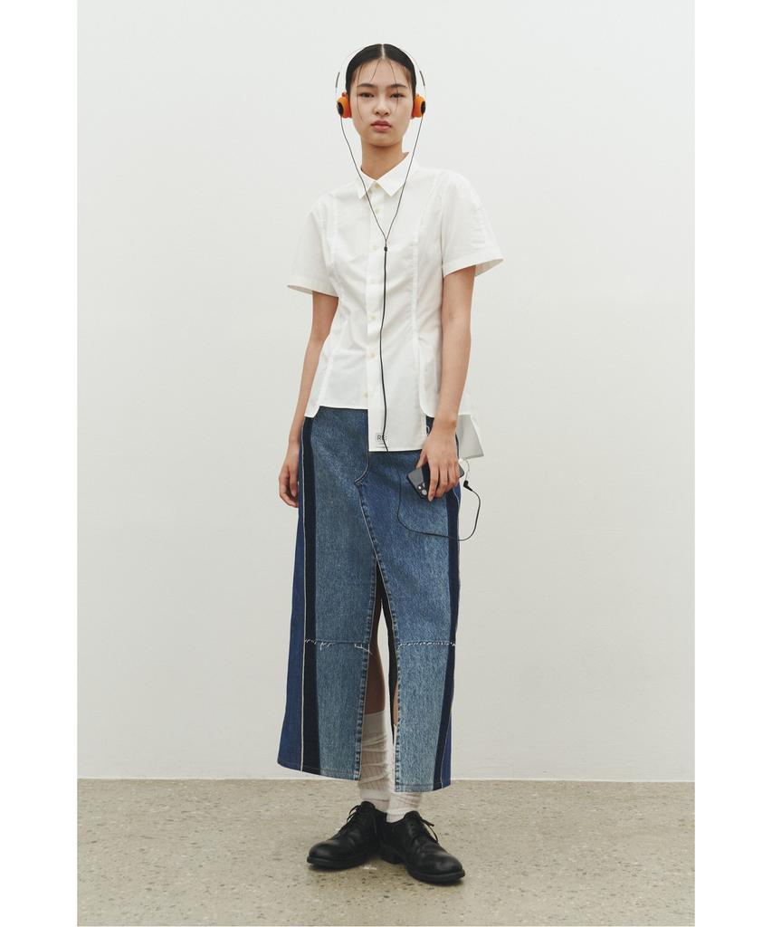 Record Wide Denim Skirt_Rqkaa25518Bux