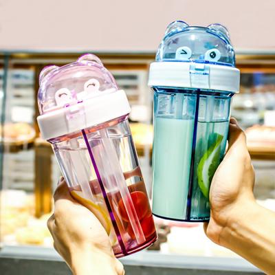 420ML Double Drinking Cup Separate Cup Mouth Dustproof Lid Leak-proof Heat