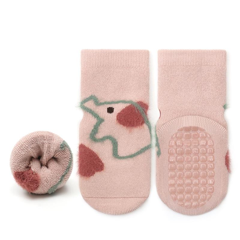 Kids Winter Thicken Socks Baby Skidproof Floor Socks Boy Girls Cartoon Cotton Terry Warm Non-Slip Newborn Tube Socks