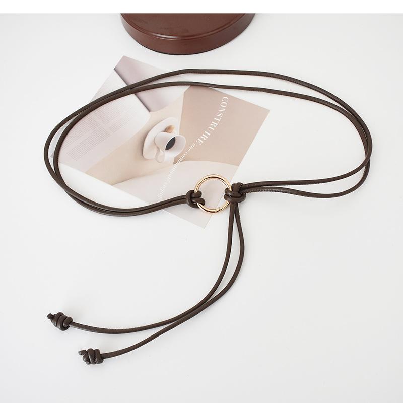 Womens Original Design Summer Thin Leather Waist Belt Perfect For Dresses Long