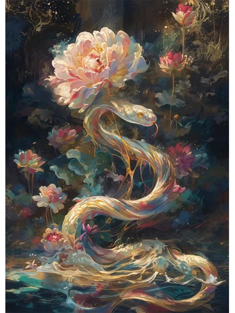 Dream Flower Beast Tiger Lion Bird Edition 5D Diy Diamond Painting Mosaic Modern Wall Art Living Room Bedroom Home Decoration