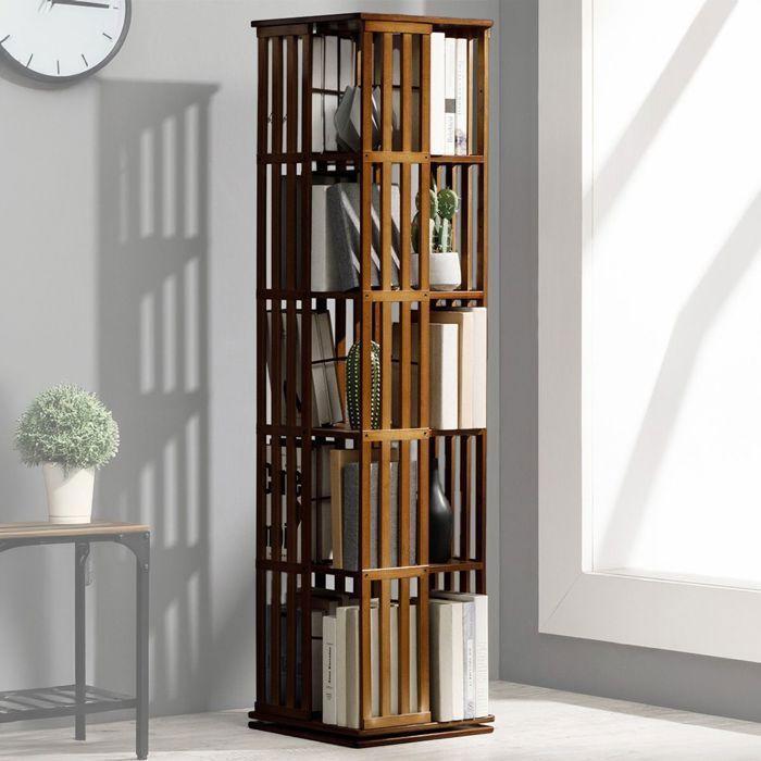 Étagère rotative - Divit DR16 - 5 niveaux - Rotation 360° - Beige - 37x37x148 cm