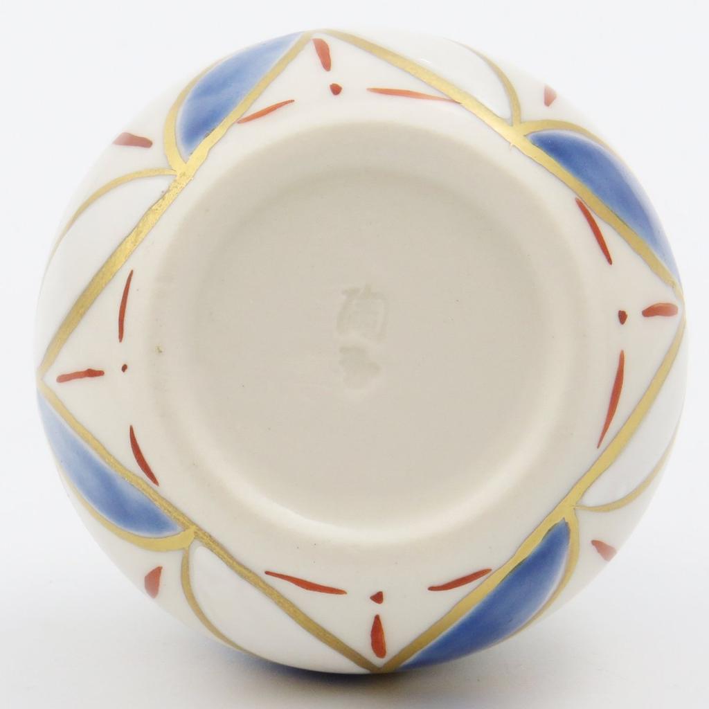 Dutch Kyo-yaki/Kiyomizu-yaki hand-painted salt container with cloisonné TG-011D