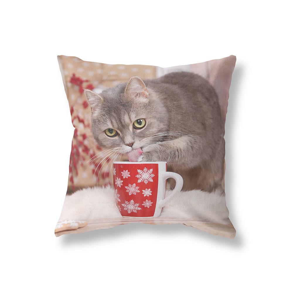 Cute Snowman Merry Christmas Print Pattern Cushion Cover Home Living Room Sofa Decoration Square Pillow Pillow Cover