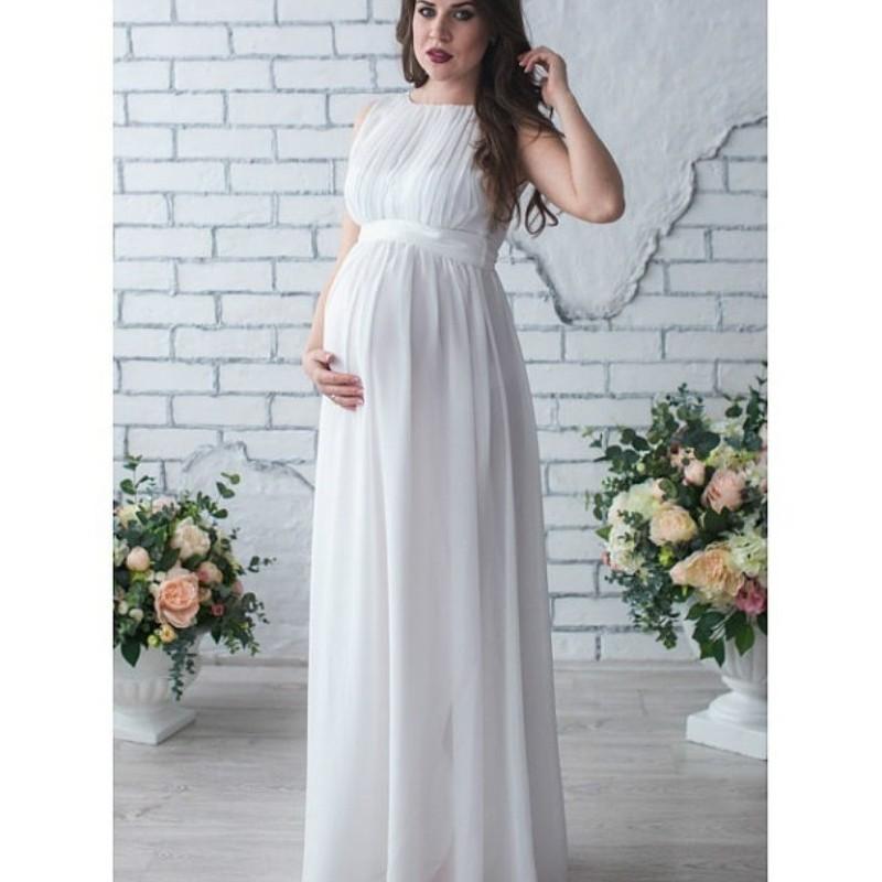 Polyester Maternity Dress With Spliced Design For Summer Casual Wear