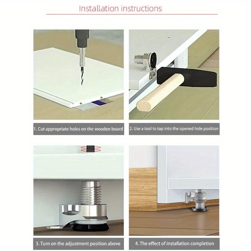 4Pcs Furniture Levelers Table Feet Heavy Duty Adjustable Furniture Cushion Foot for Table, Wardrobe, TV Cabinet Load 175KG
