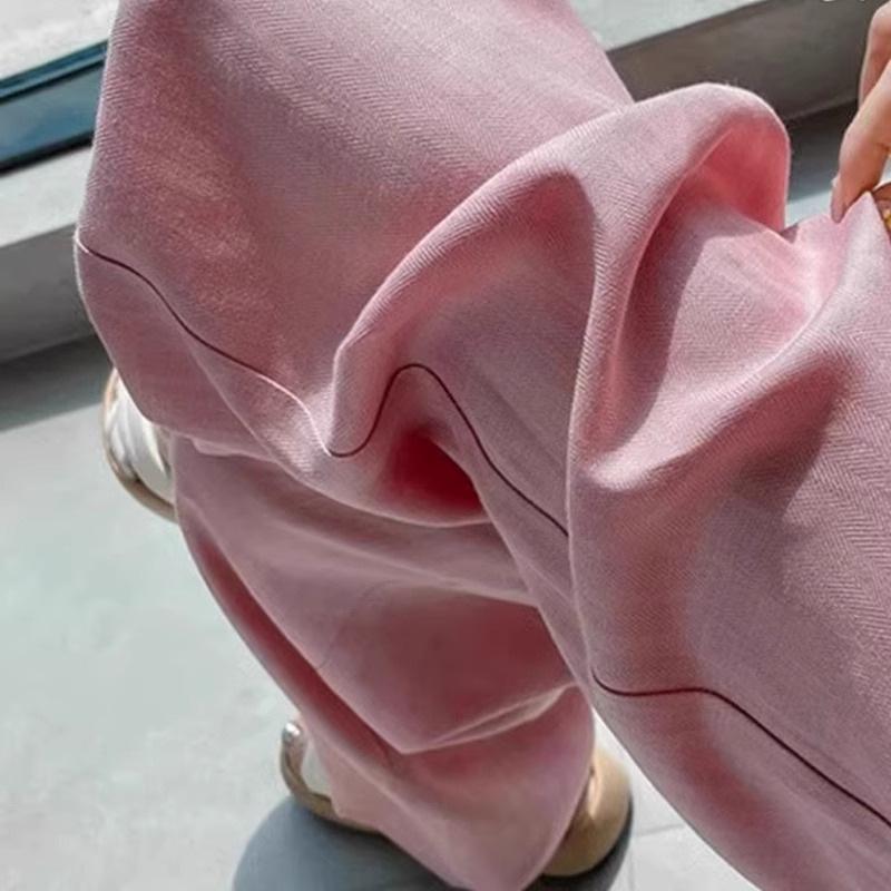 2024 Soft Breathable Wide-Leg Women's Summer Pants: High-End Sweat-Absorbent, Drapey Casual Straight-Leg Style