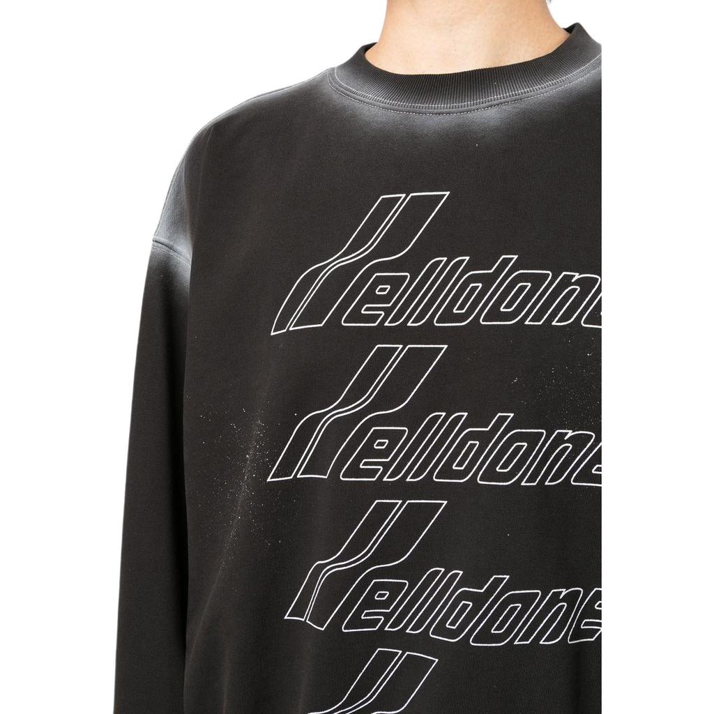 WE11DONE Ss22 Chest Logo Print Cotton Pullover Long Sleeve Sweatshirt Women Sweatshirt White WD-TS1-22-732-U-BW
