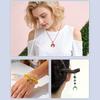 DIY Pendant Gold-Plated Edging Crescent Horn Design Natural Imitation Crystals Jade Necklace Bracelet Earrings Charm DIY Jewelry Making Accessories