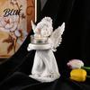 Angel Candle Holder Little Holder Resin Decorative Guardian Tea Light Statue With Retro