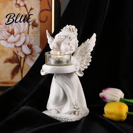 Angel Candle Holder Little Holder Resin Decorative Guardian Tea Light Statue With Retro