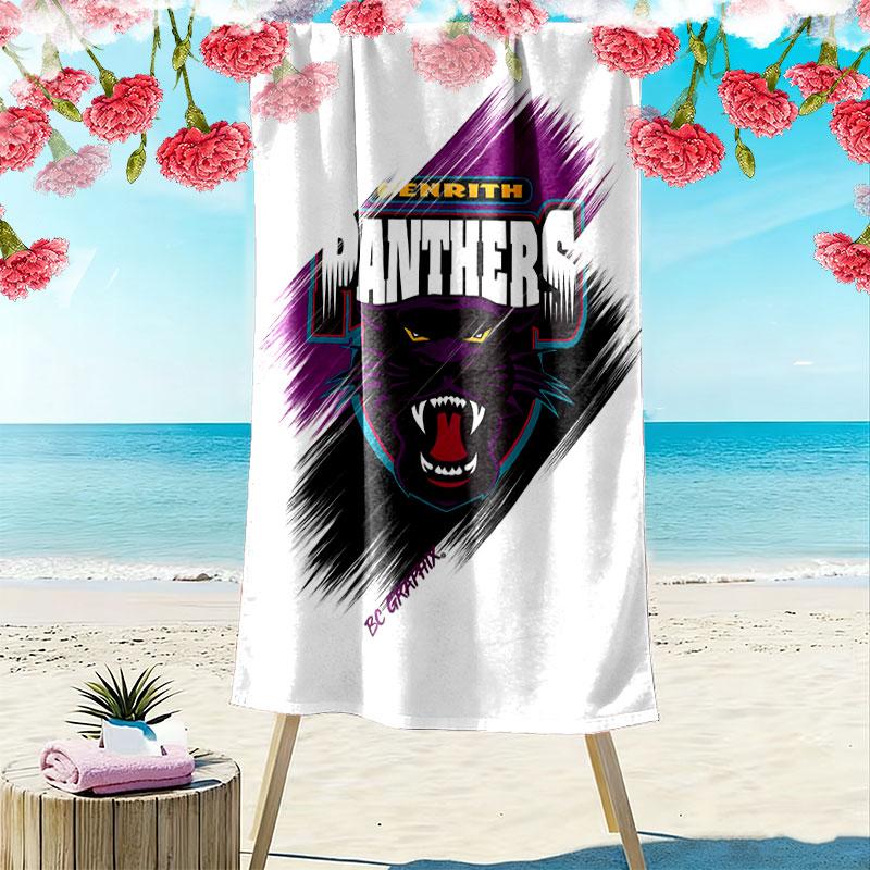 Penrith Panthers Roar Print Beach Towel, Large Soft Quick Dry Towel for Beach Camping Swimming