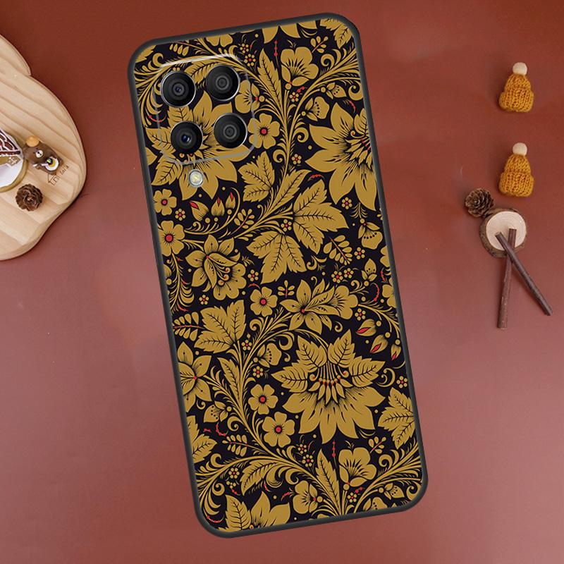 Russian Scarf Floral Case For Samsung Galaxy M15 M35 M55 M11 M14 M34 M54 M31 M13 M53 M51 M12 M32 M52 M16 M36 M56