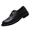 Cowhide Men's Leather Shoes Breathable Lace Up Round Toe Versatile Soft Sole Wear-resistant British Formal Business Casual Men's Shoes