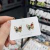 Vintage Colorful Rhinestone Butterfly Stud Earrings Cute Ear Stud Piercing Earrings For Women Girl Party Accessories