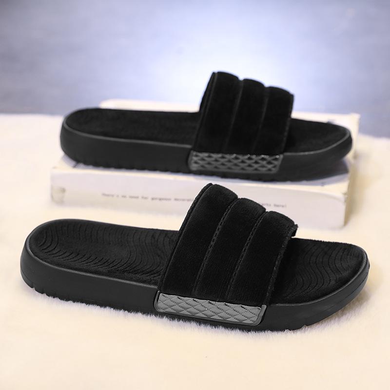 Men's Retro Plush Cotton Slippers - Casual, Comfortable, Versatile, and Perfect for Home or Outdoor Use.